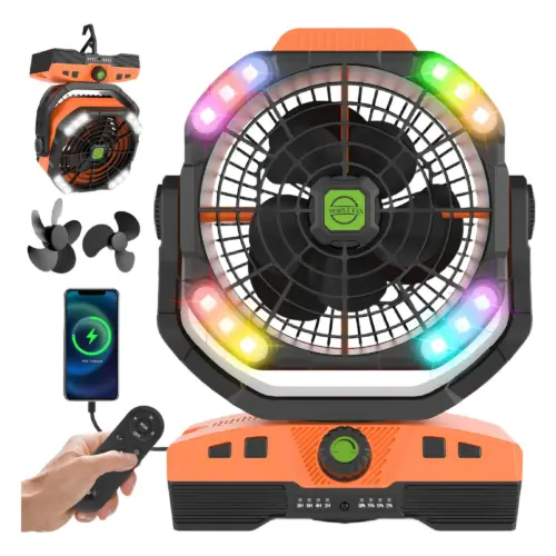 RUNTOP Camping Fan Rechargeable